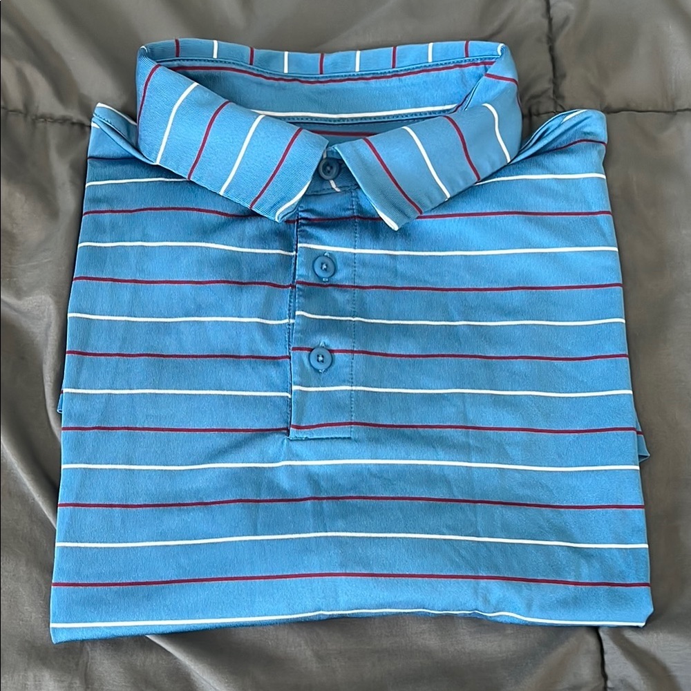 Under Armour Loose Fit Striped Polo Size Large